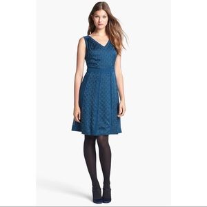Tory Burch Hadley Silk Dress small medium green blue cocktail